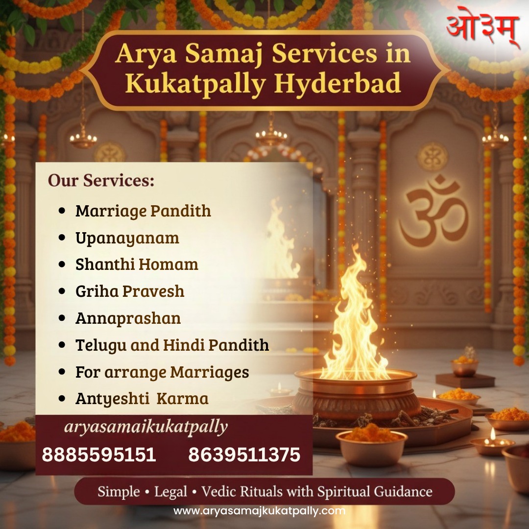 Arya Samaj Marriage Registration Near Kukatpally Hyderabad – Easy & Legal Process