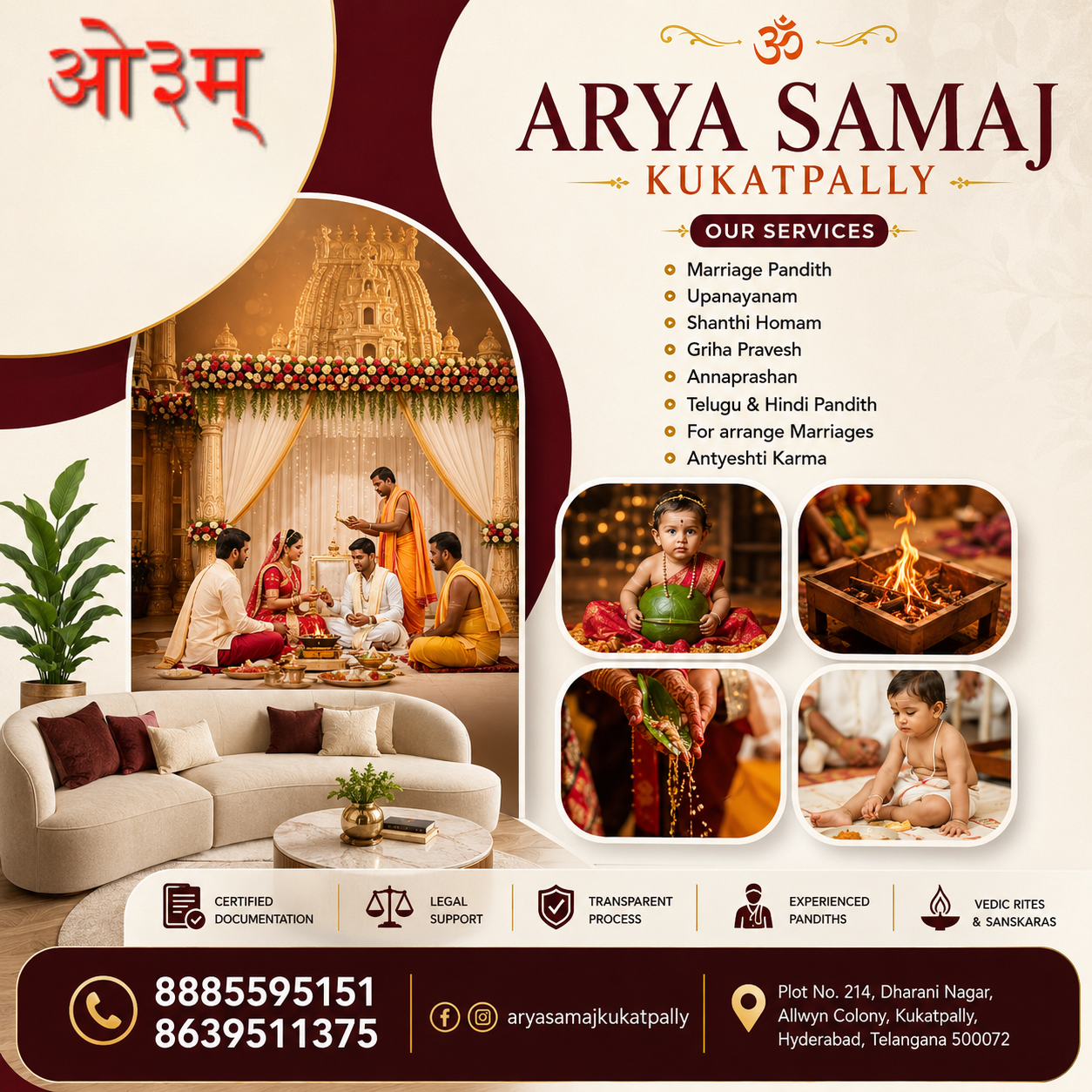Arya Samaj Religious Ceremonies Near Kukatpally – Authentic Vedic Rituals & Spiritual Services