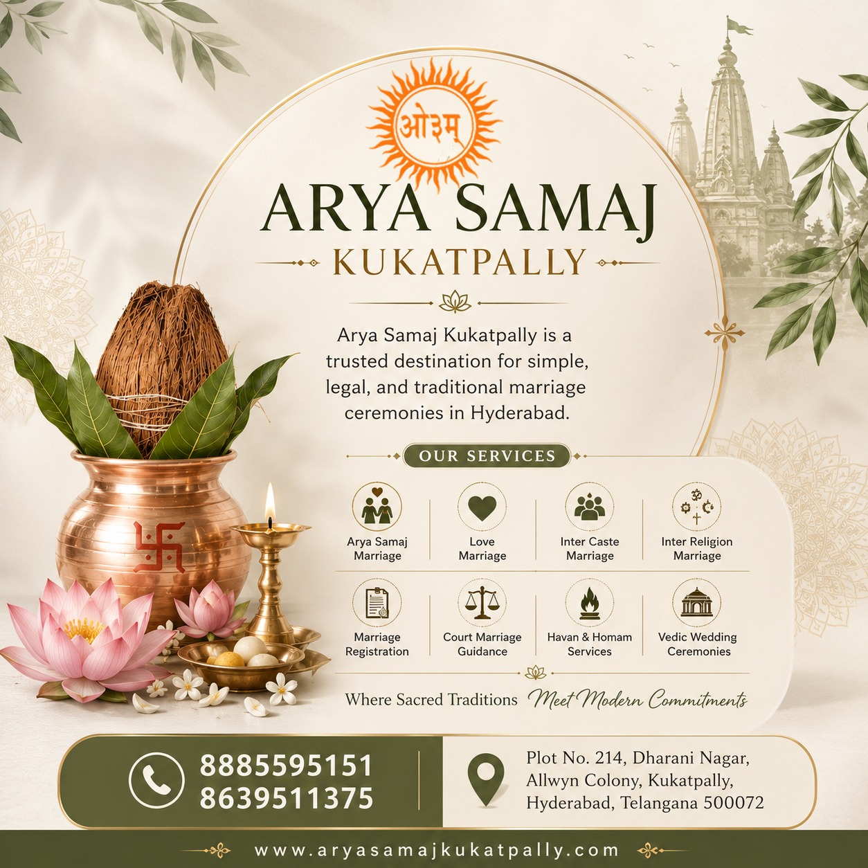 Arya Samaj Marriage Services Near Me – Trusted Vedic Wedding Ceremonies in Hyderabad